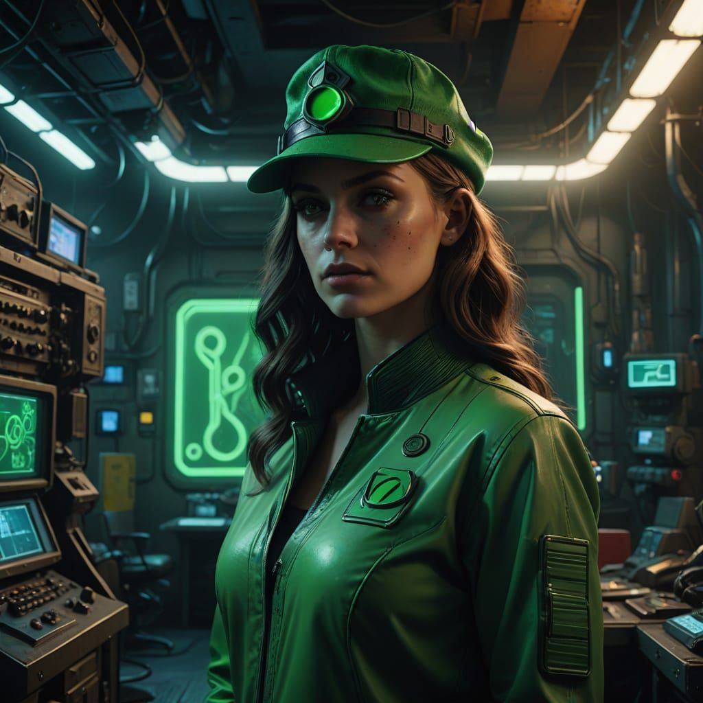 Dystopian Sci-Fi Villainess in Moody, High-Contrast Portrait