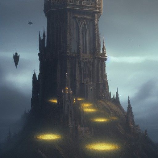 Floating Wizard Tower on Sky Island