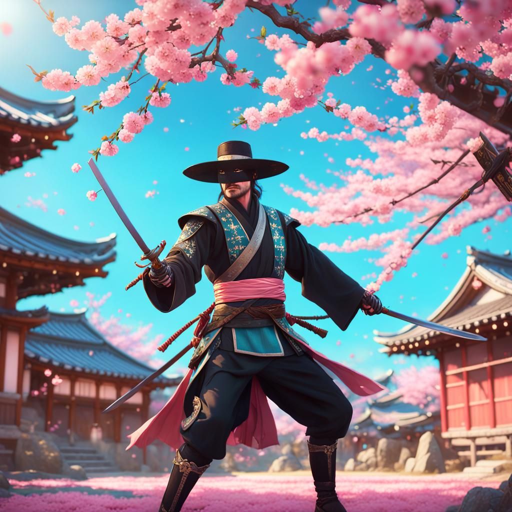 Zorro Dances in Ancient Japanese Village