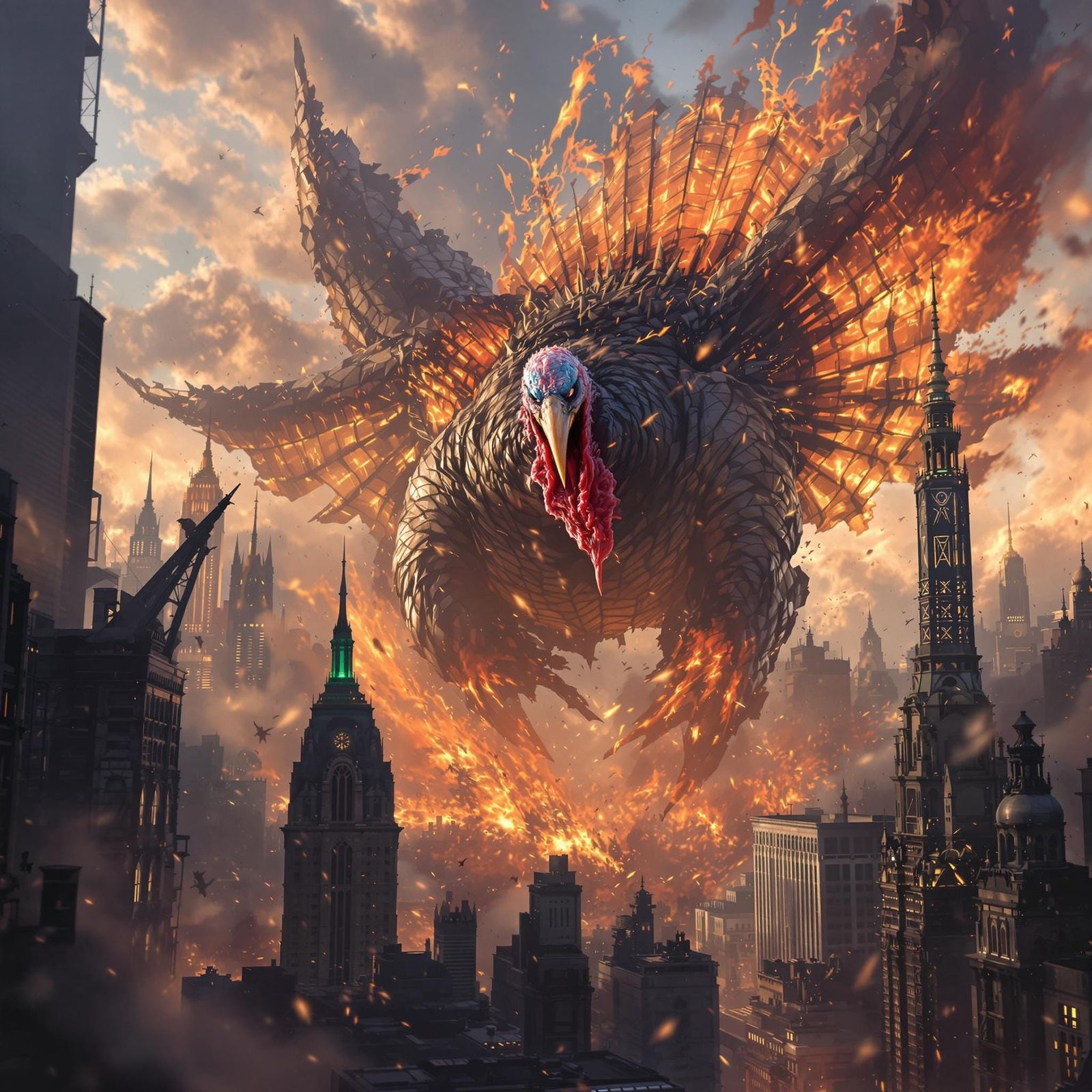 Giant Turkey Attacks New York City: Fantasy Concept Art