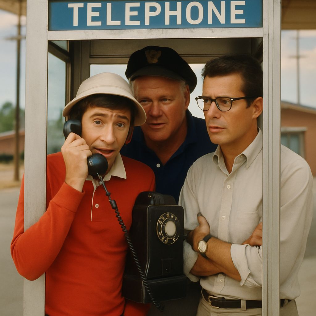 Gilligan's Island Cast in a Phone Booth