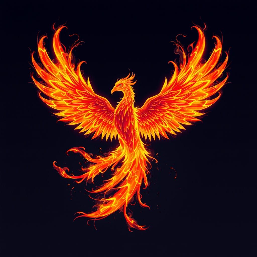 Majestic Fire Phoenix Rises From Ashes