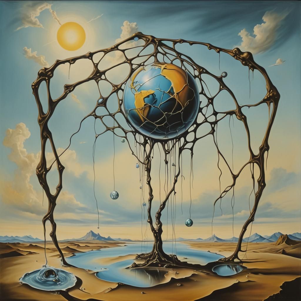 Surreal World Wide Web in Oil on Canvas