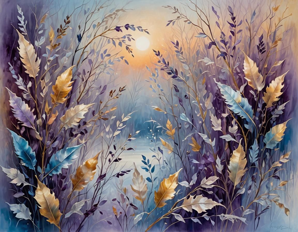 Ethereal Souls in Frosty Abstract Expressionism