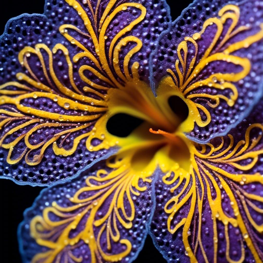 Bioluminescent Monkey Flower in Extreme Close-Up