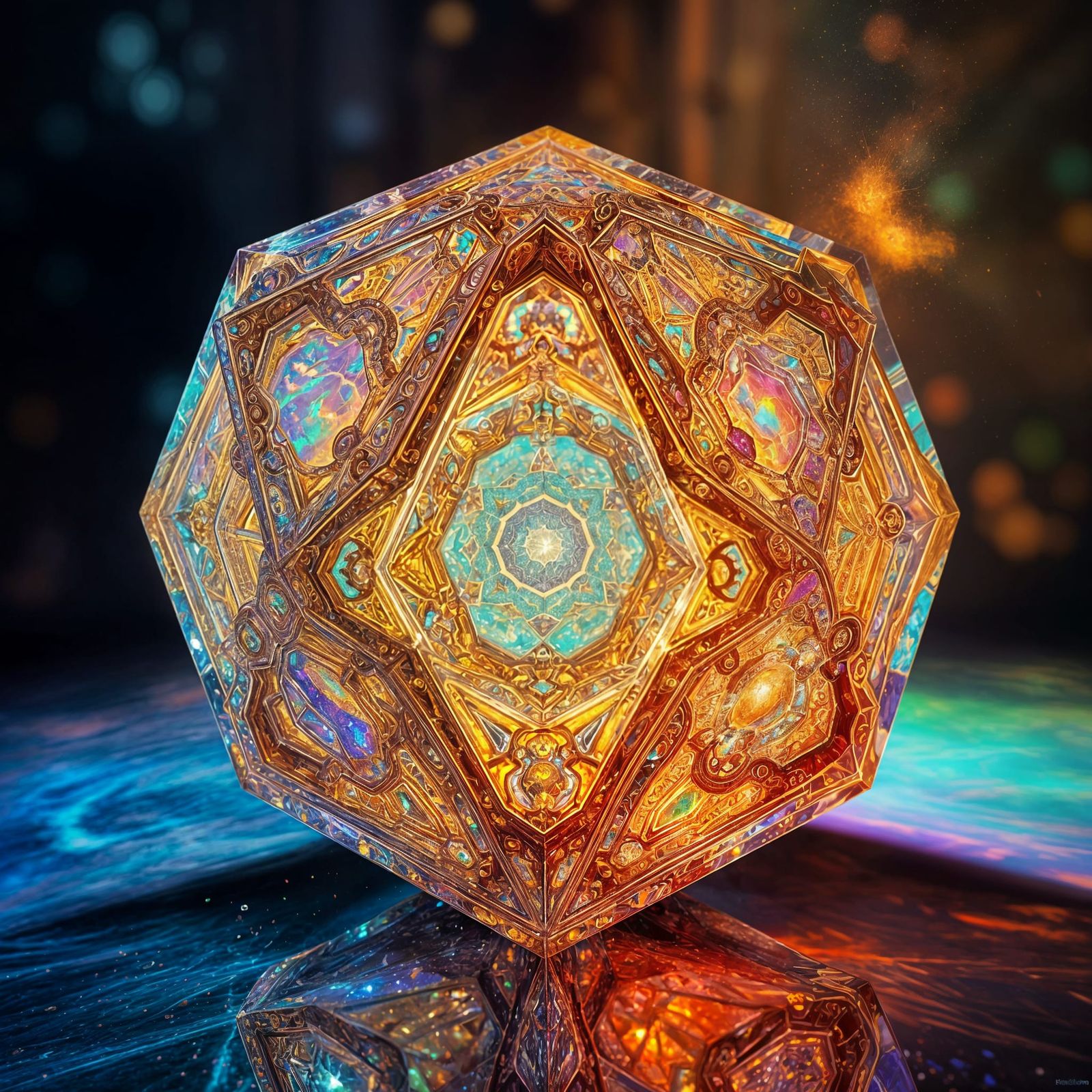 Fractal Opal Tesseract in Hyperrealistic 5D Art