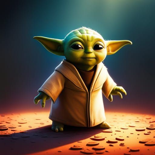 Grogu in Hyperrealistic Star Wars Scene