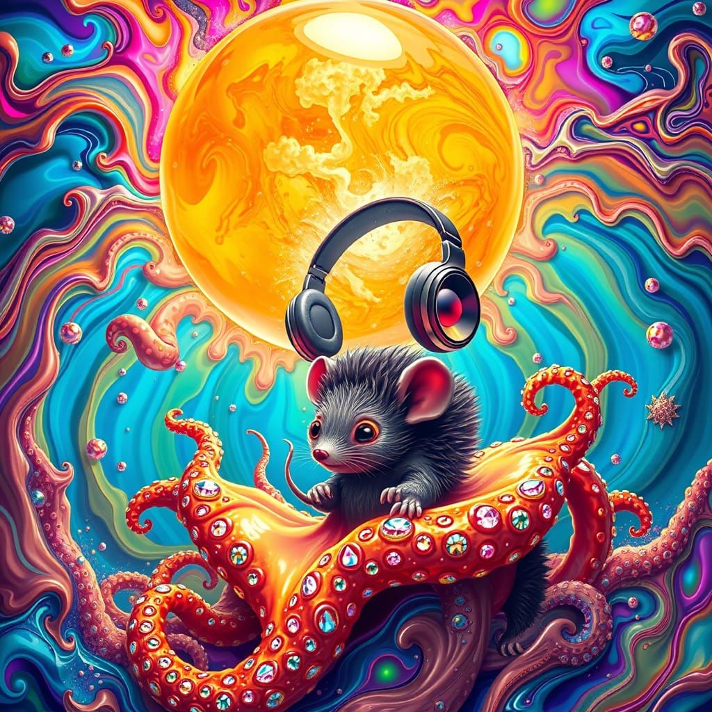 Ethereal Dreamscape: Surreal Vortex of Iridescent Colors and...