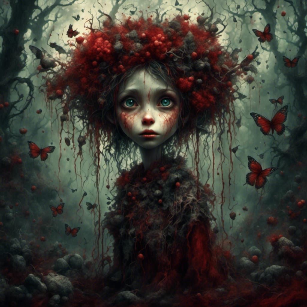 Mystical Creature in Enchanted Forest with Glowing Berries