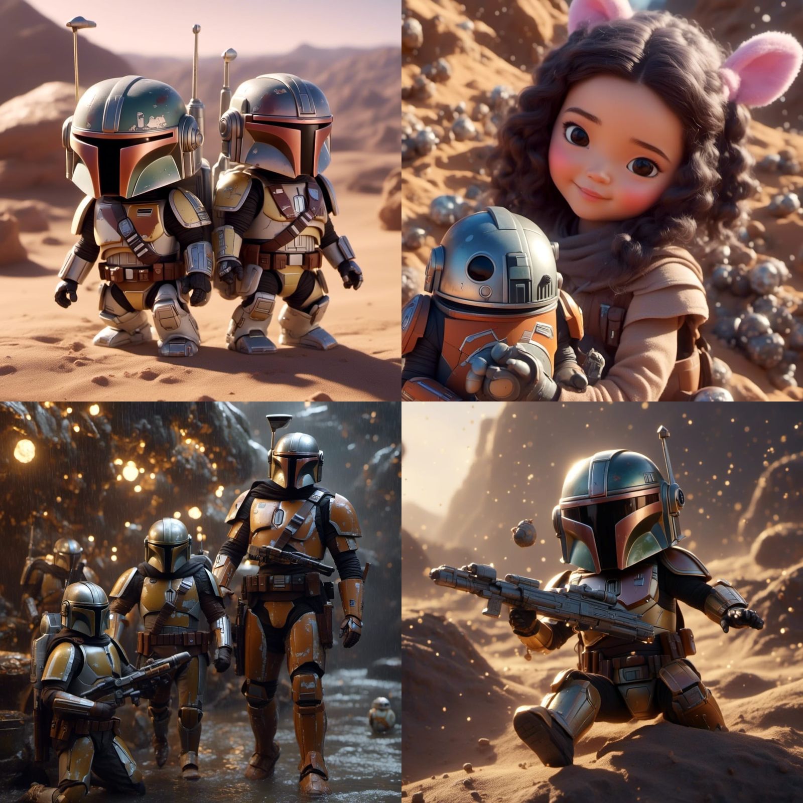 Chibi Gina Carano in Mandalorian Style