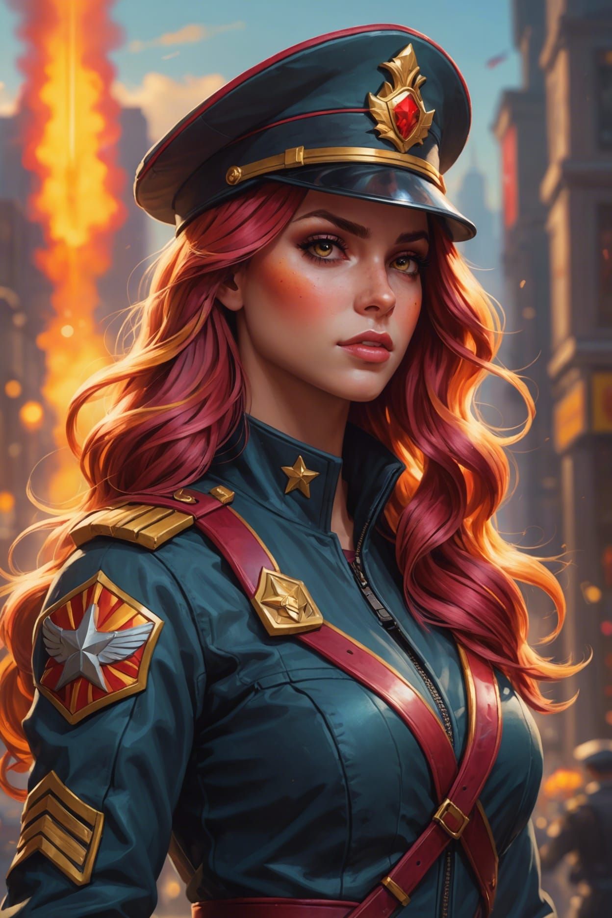 Sunset Shimmer as Soldier in Hyperdetailed Concept Art