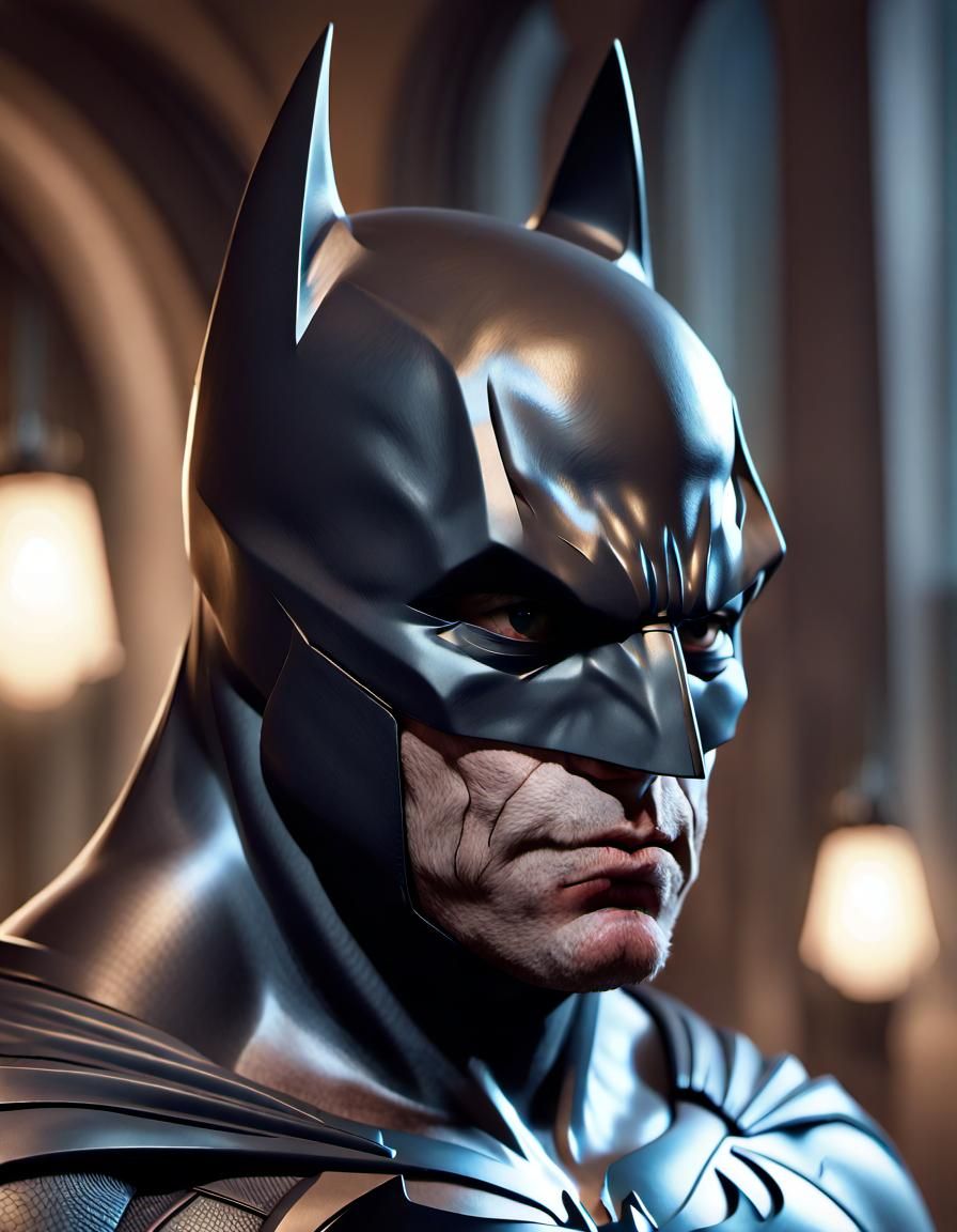 Hyperdetailed Cat Batman Portrait in Triadic Colors