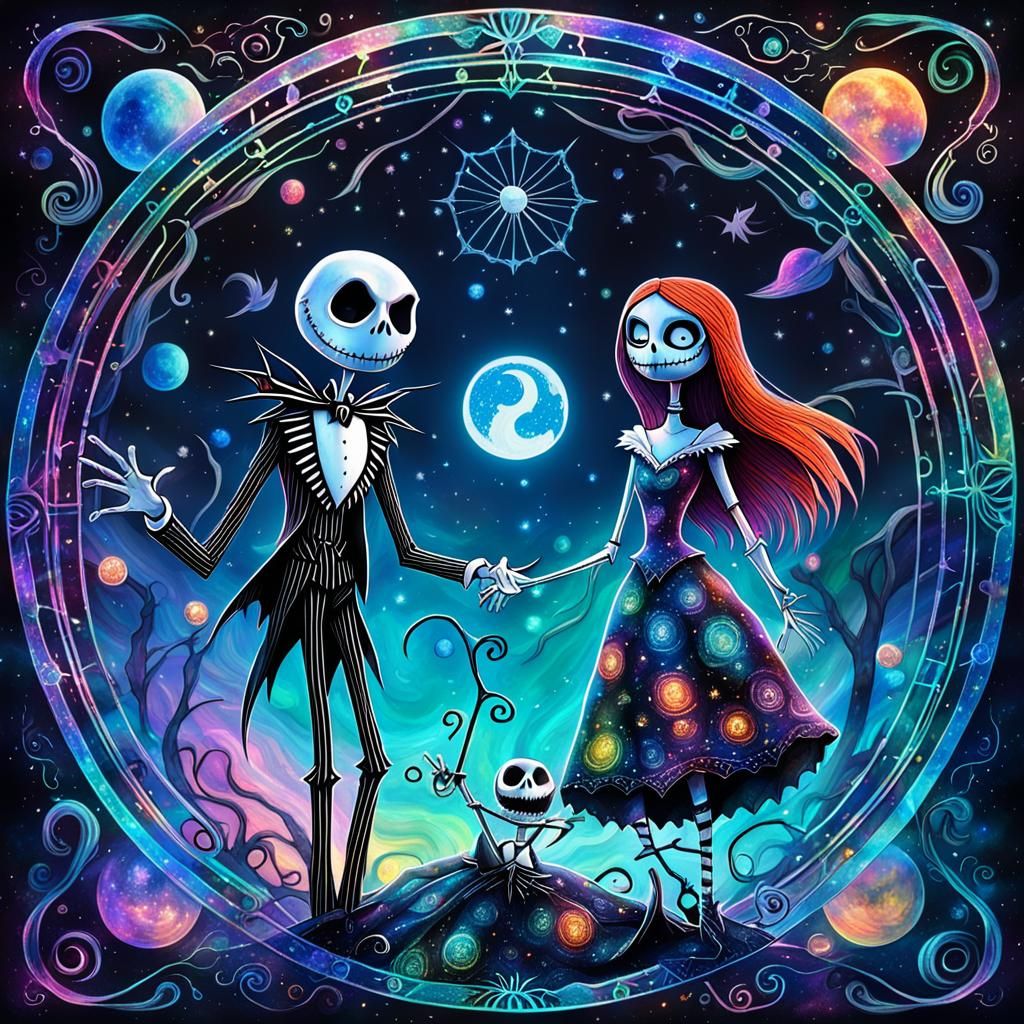 Jack Skellington and Sally in Astral Illustration
