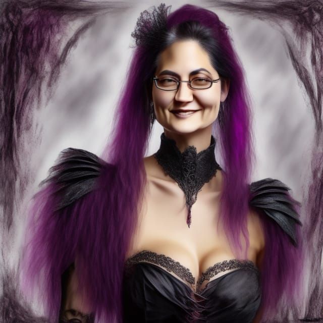 Gothic Vampiress Priscilla Poses Dramatically