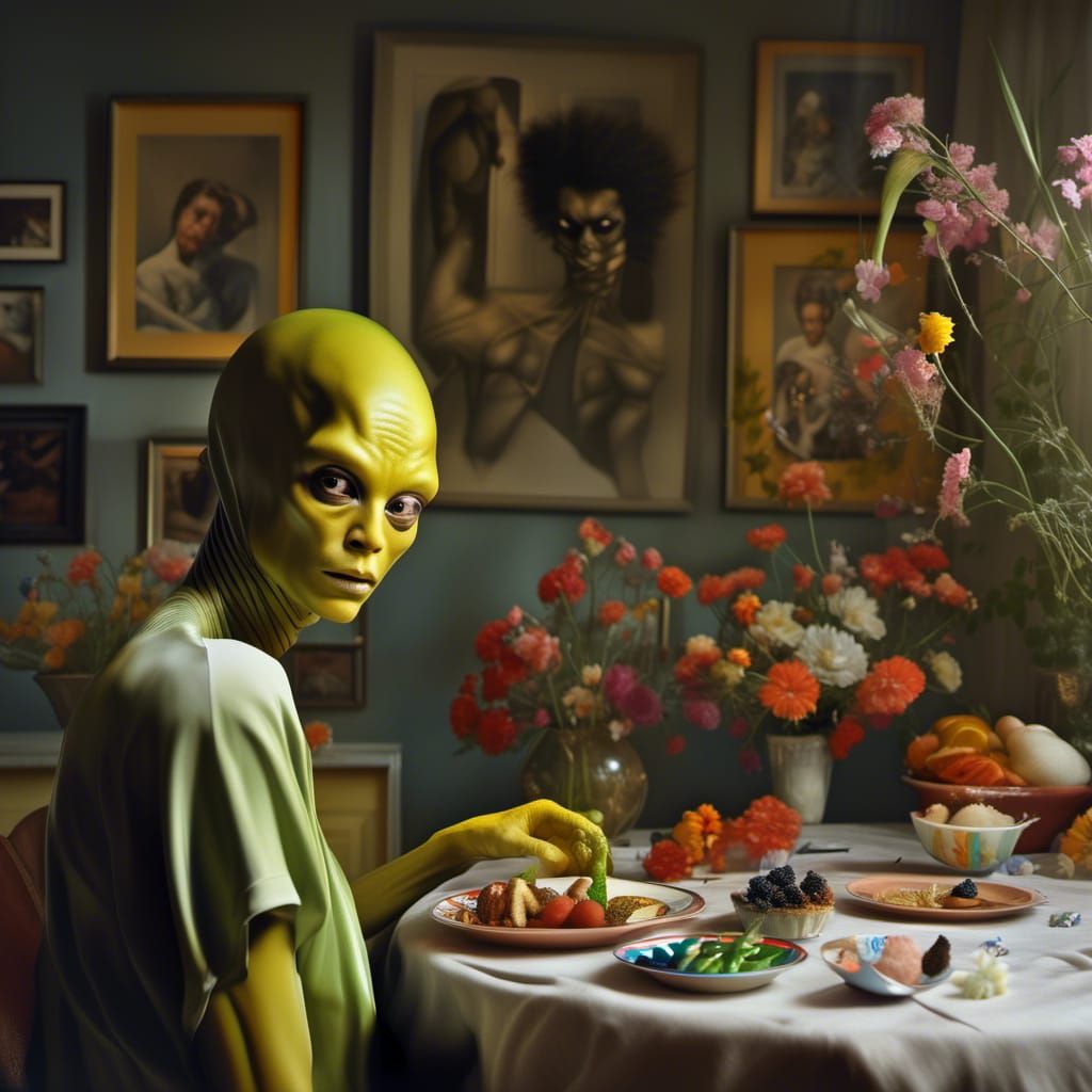 Abstract Portraits of Happy Aliens and Pets