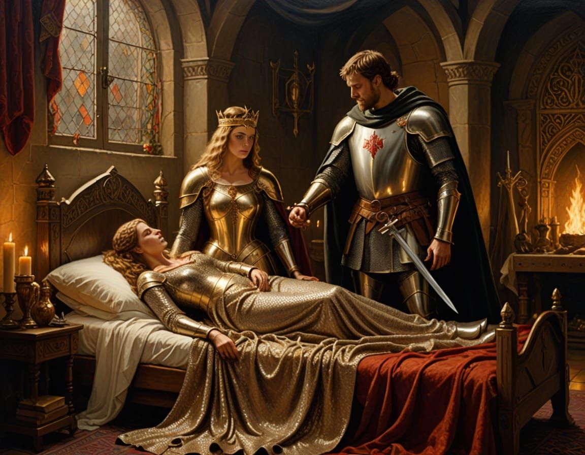 King Arthur Attends Elaine's Sickbed: Medieval Realism