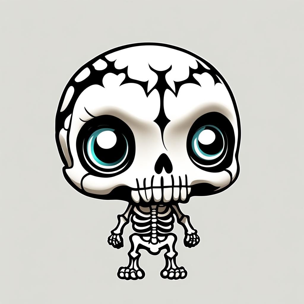 Adorable Chibi Skeleton with Large Eyes
