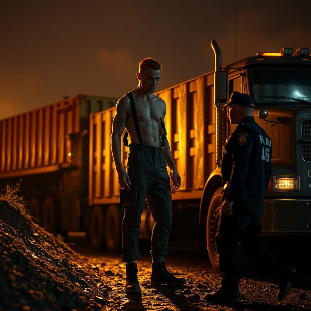 Mutant Lifts Truck in Cinematic Sci-Fi Scene