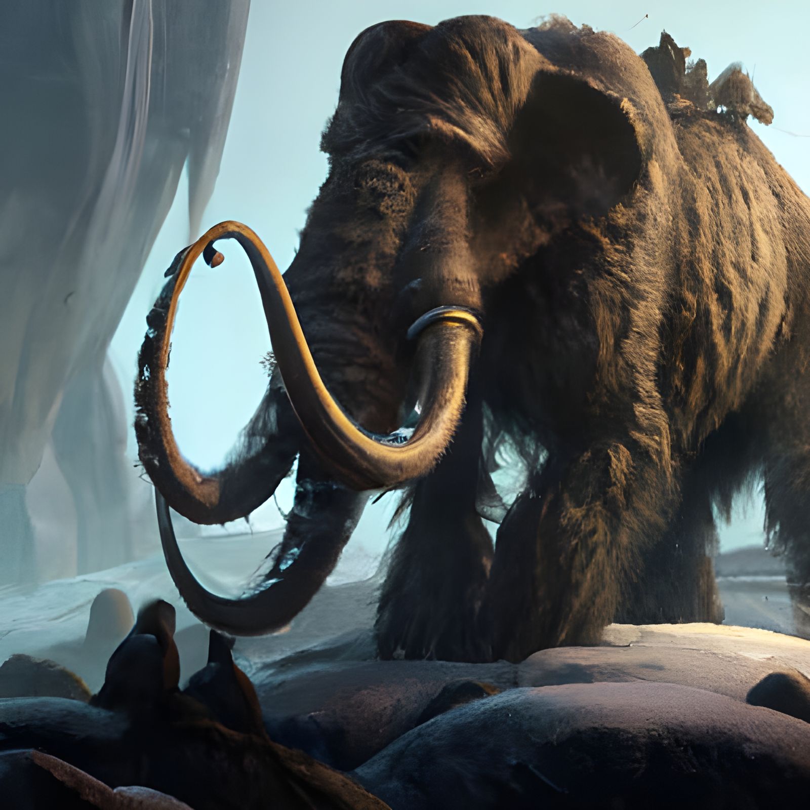 Detailed Mammoth in Dark Fantasy Style
