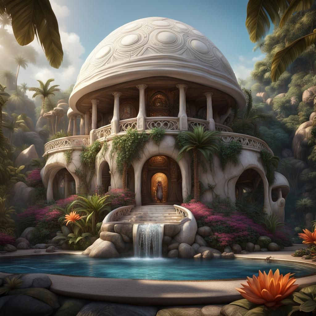 Hopi Seashell Villa in Tropical Jungle