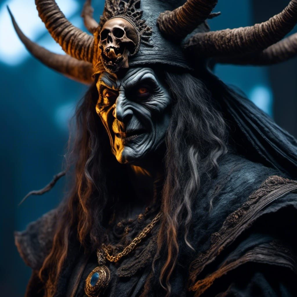 Malevolent Witch Portrait in Hyperrealistic Style