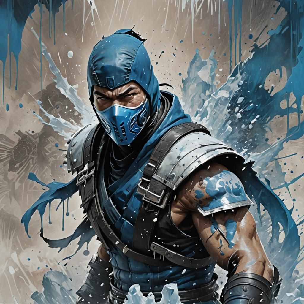 Detailed Splash Art Portrait of Sub Zero