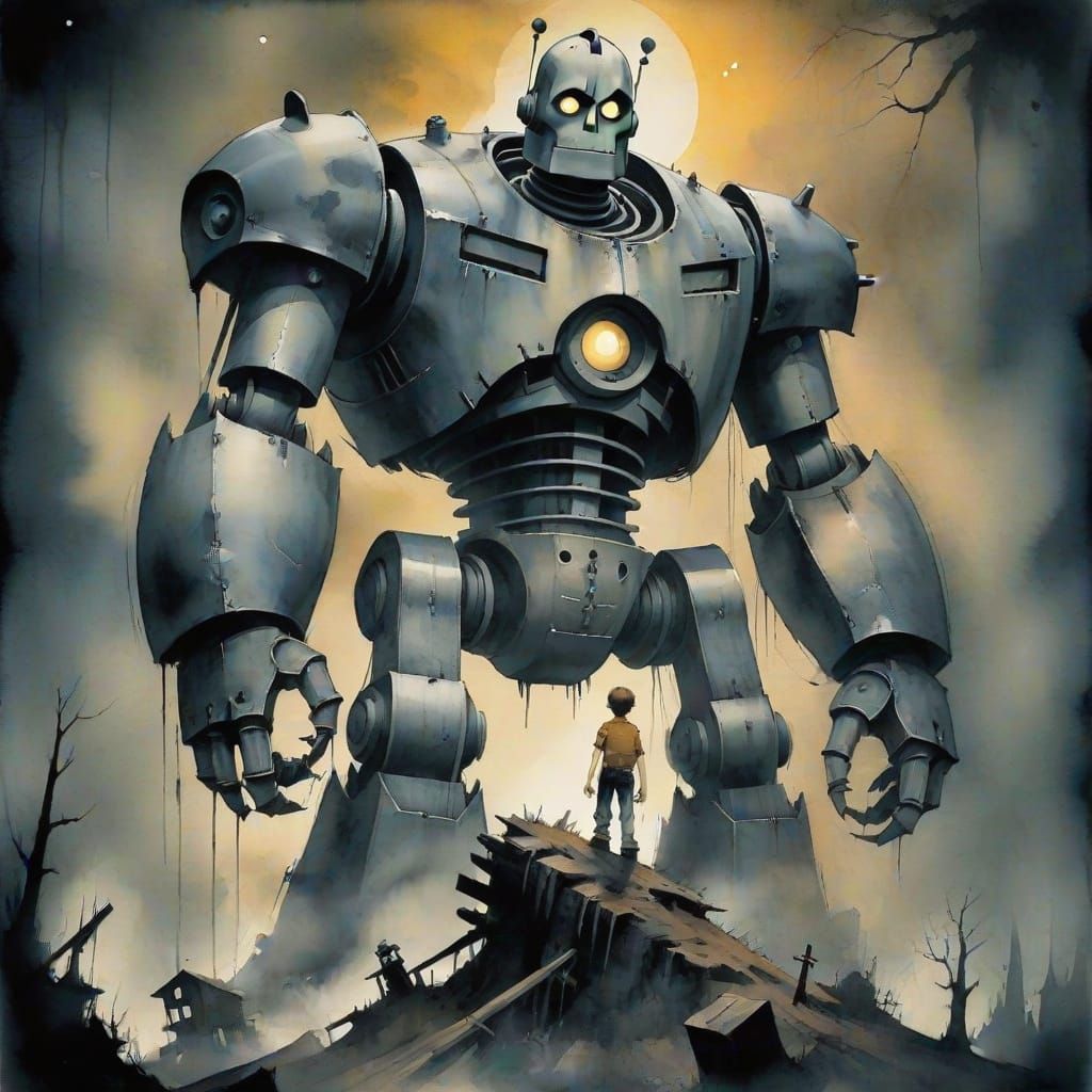 Iron Giant in Stephen Gammell Style