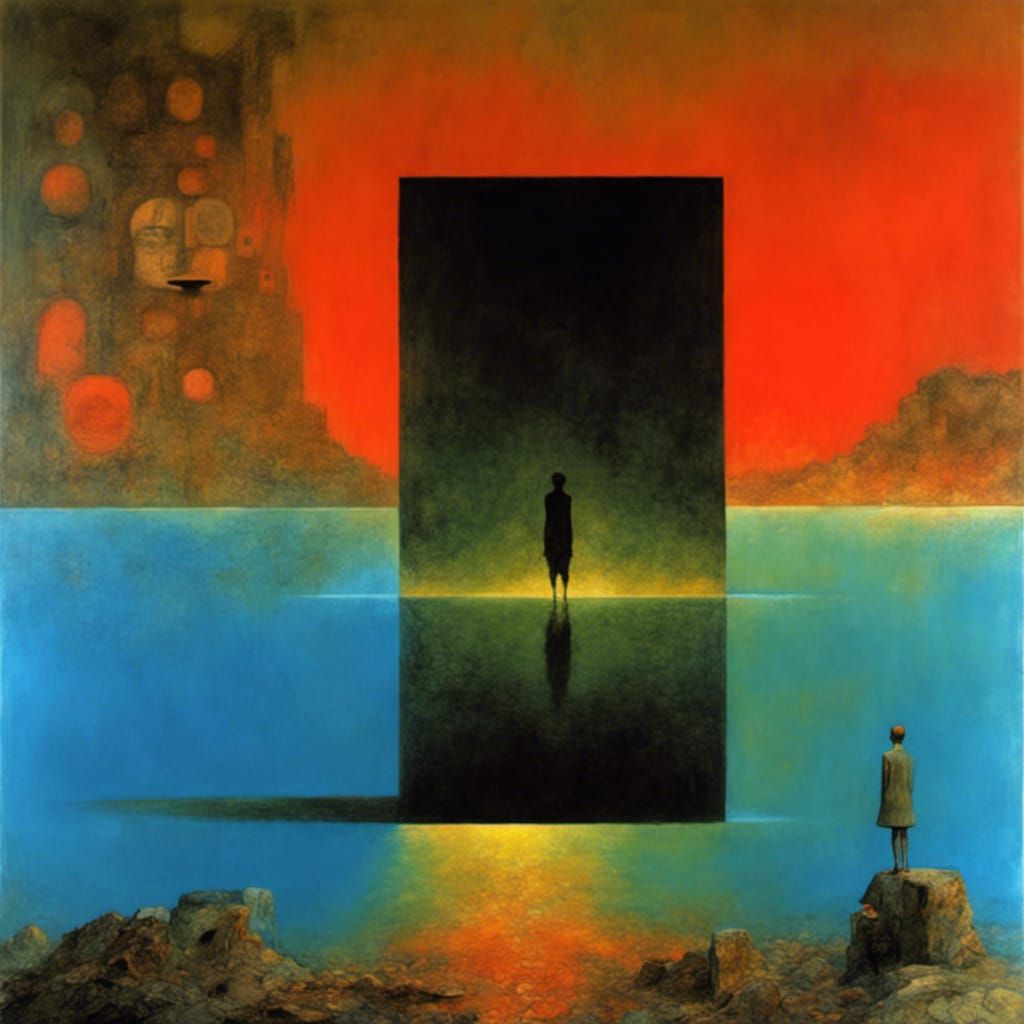 Dark Reflection Inspired by Expressionist Masters