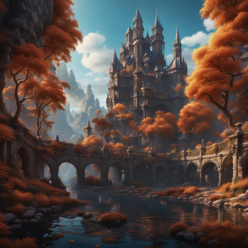 Detailed Matte Painting in Deep Color