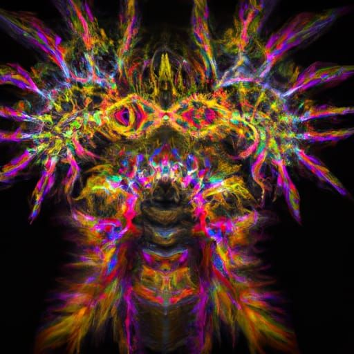 Detailed Fractal Cyclops and Glowing Dragon