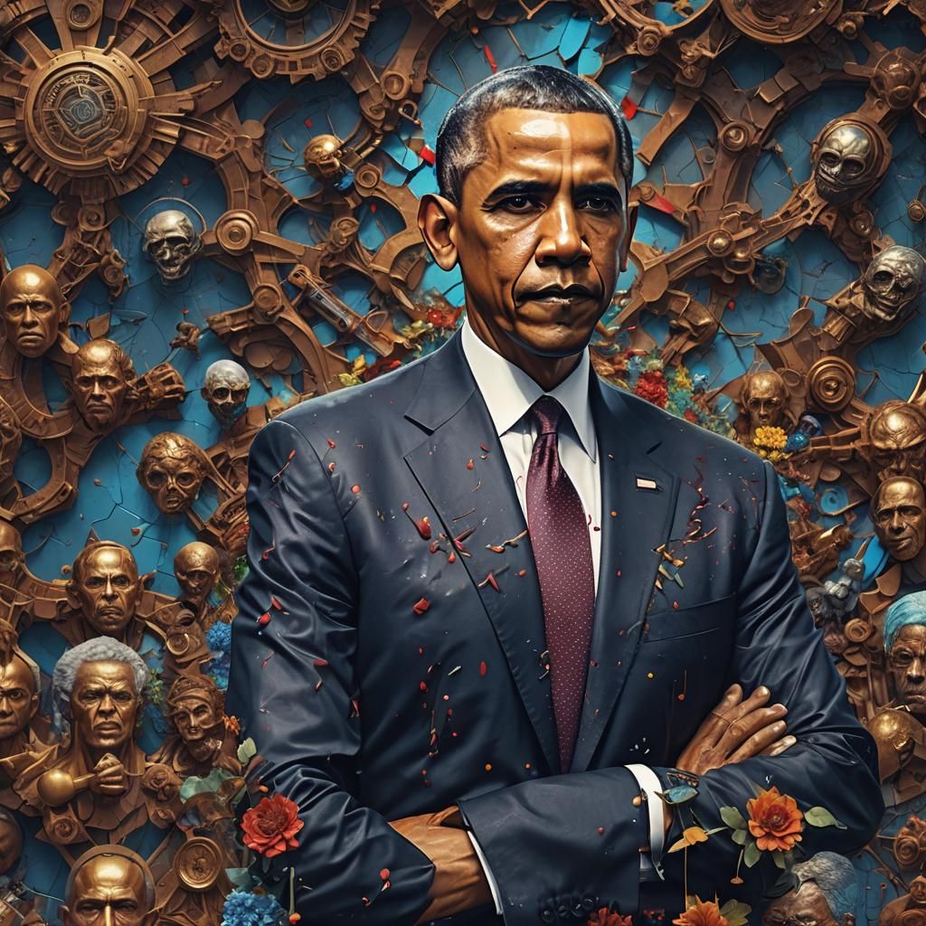 Obama in Vibrant Fantasy Realm