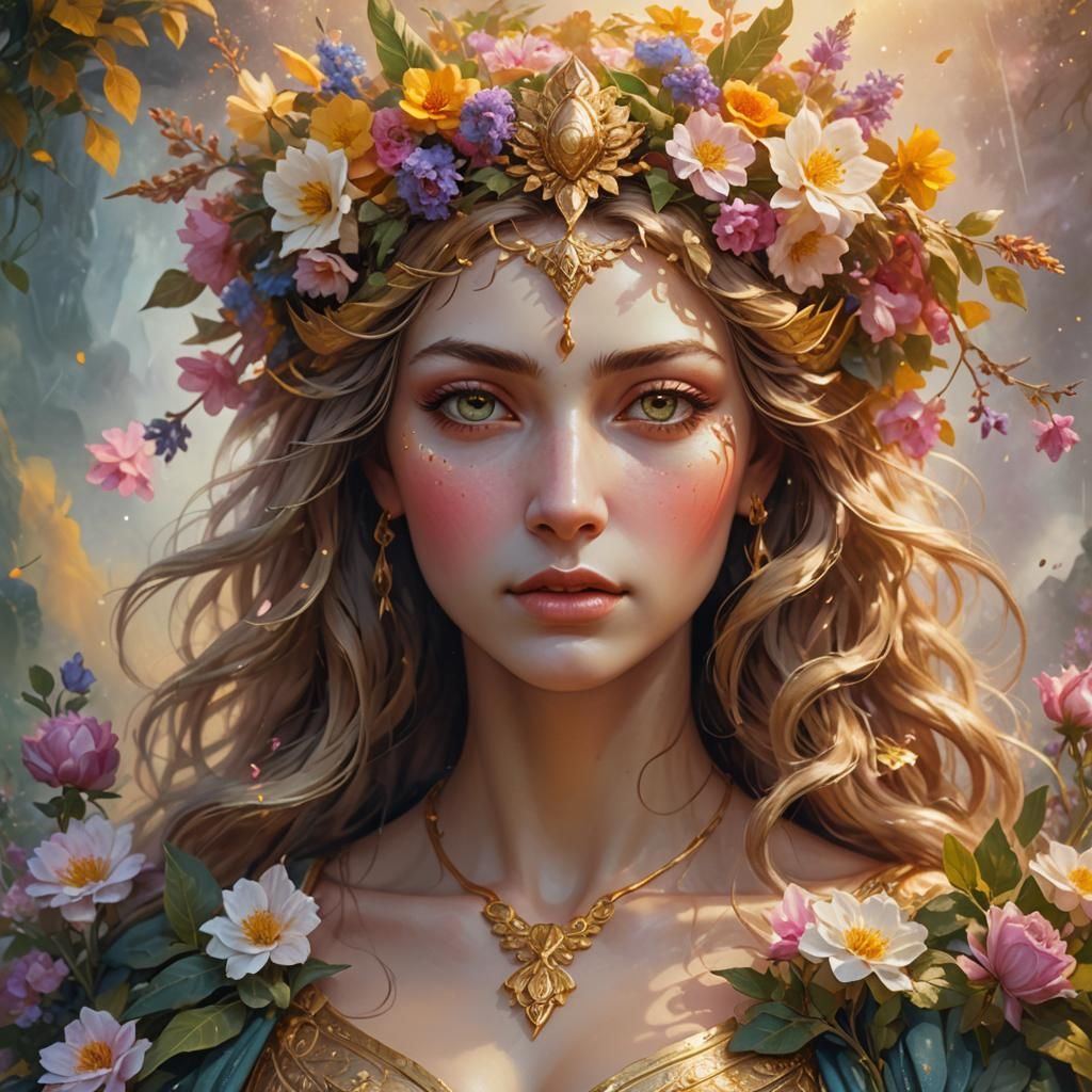 Goddess of Love in Dreamy Botanical Concept Art