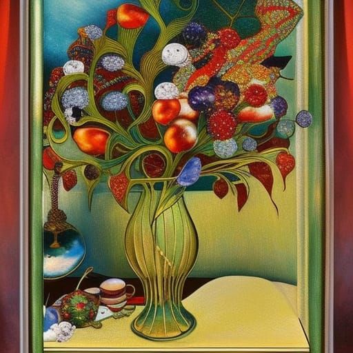 Kitchen Table in Post-Impressionist Style