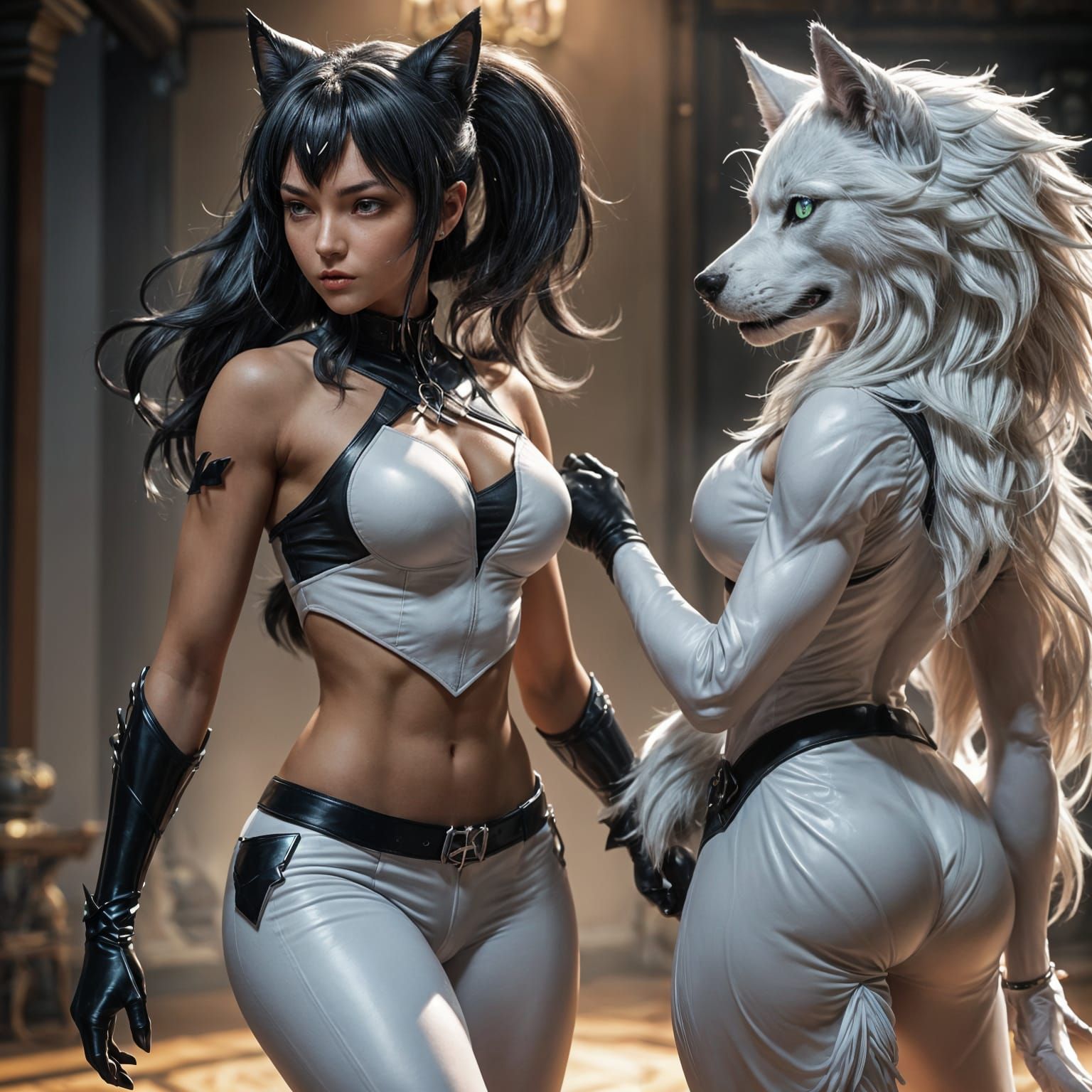 Anime Wolk and Kilt Villainesses in 3D Style