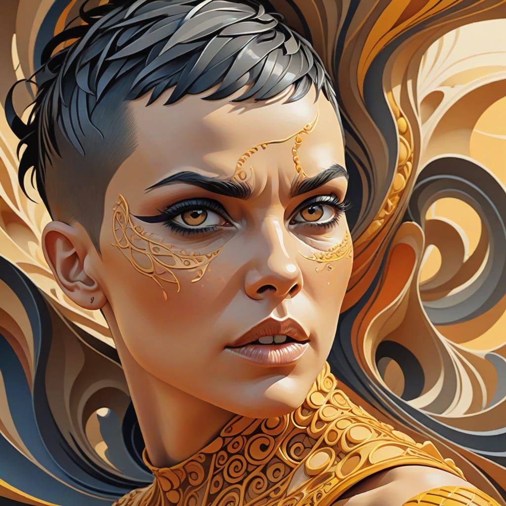 Abstract Fractal of Furiosa in Gouache Style