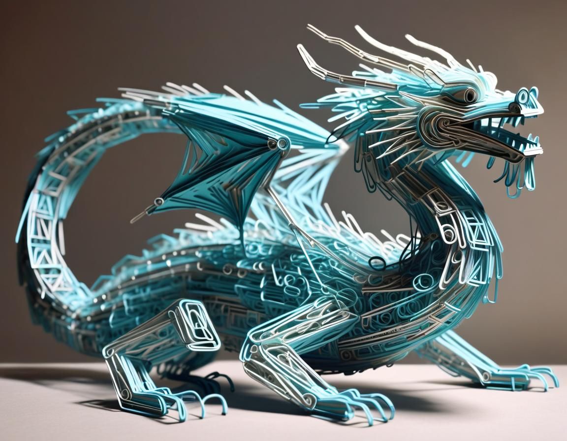 Paperclip Dragon: A Unique AI Art Creation