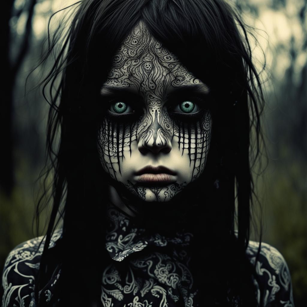 Sinister Emo Portrait in Hyperrealistic Style