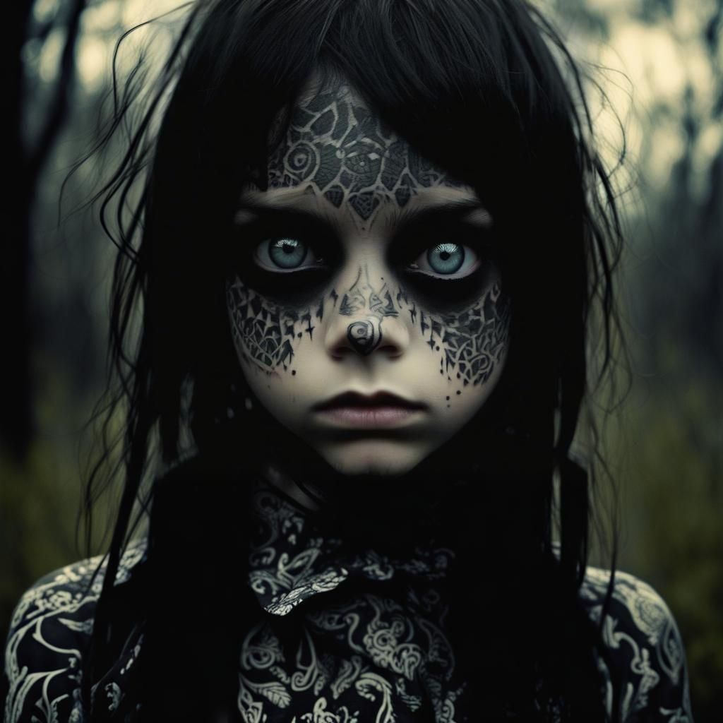 Sinister Emo Portrait in Hyperrealistic Style