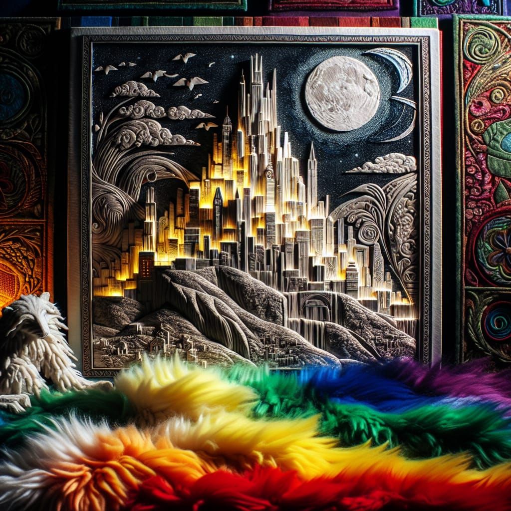 Glowing Metropolis on a Hill: Paper Tole Craft