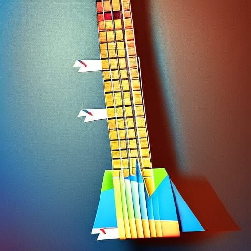 Origami Blues Guitar Art