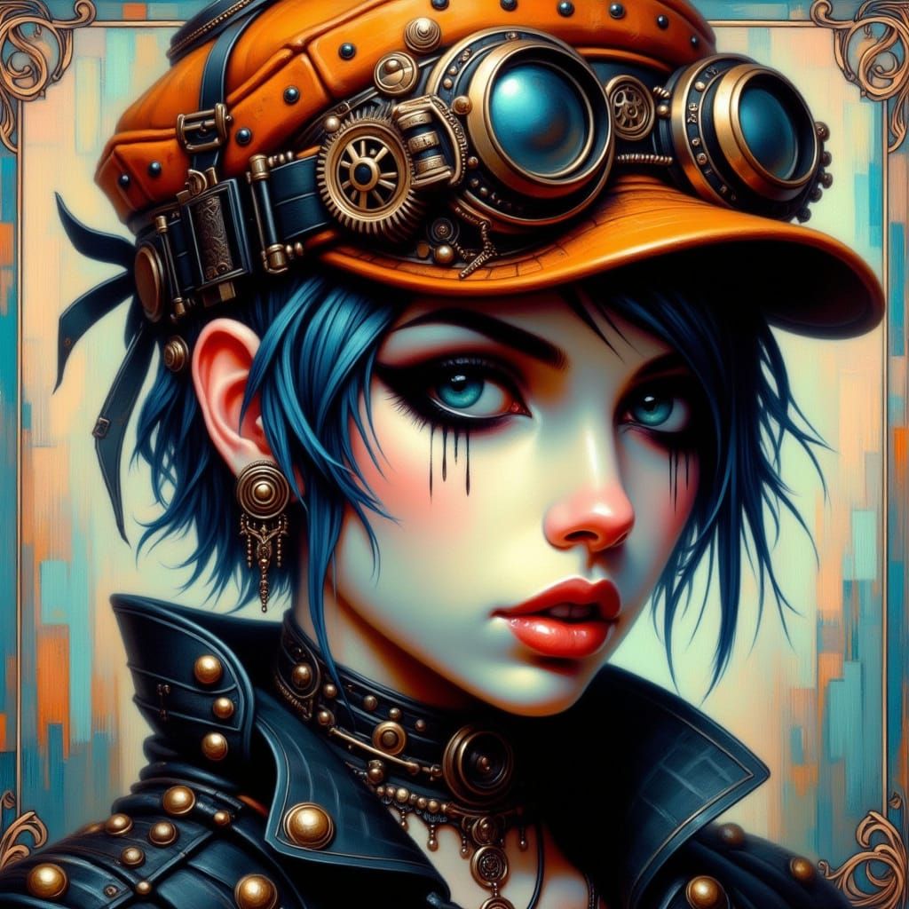 Romantic Goth Beauty in Steampunk Attire
