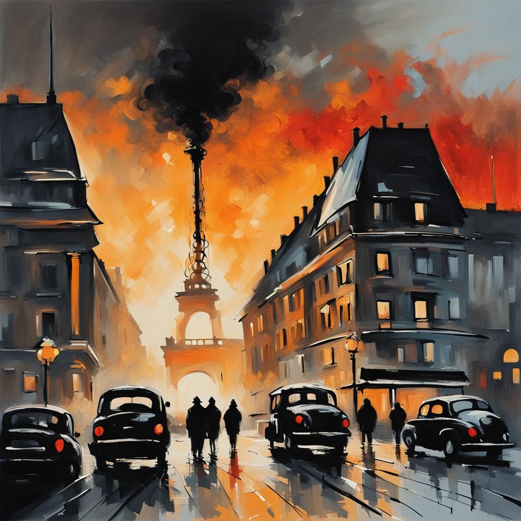 Berlin Silhouette as Impressionist Painting