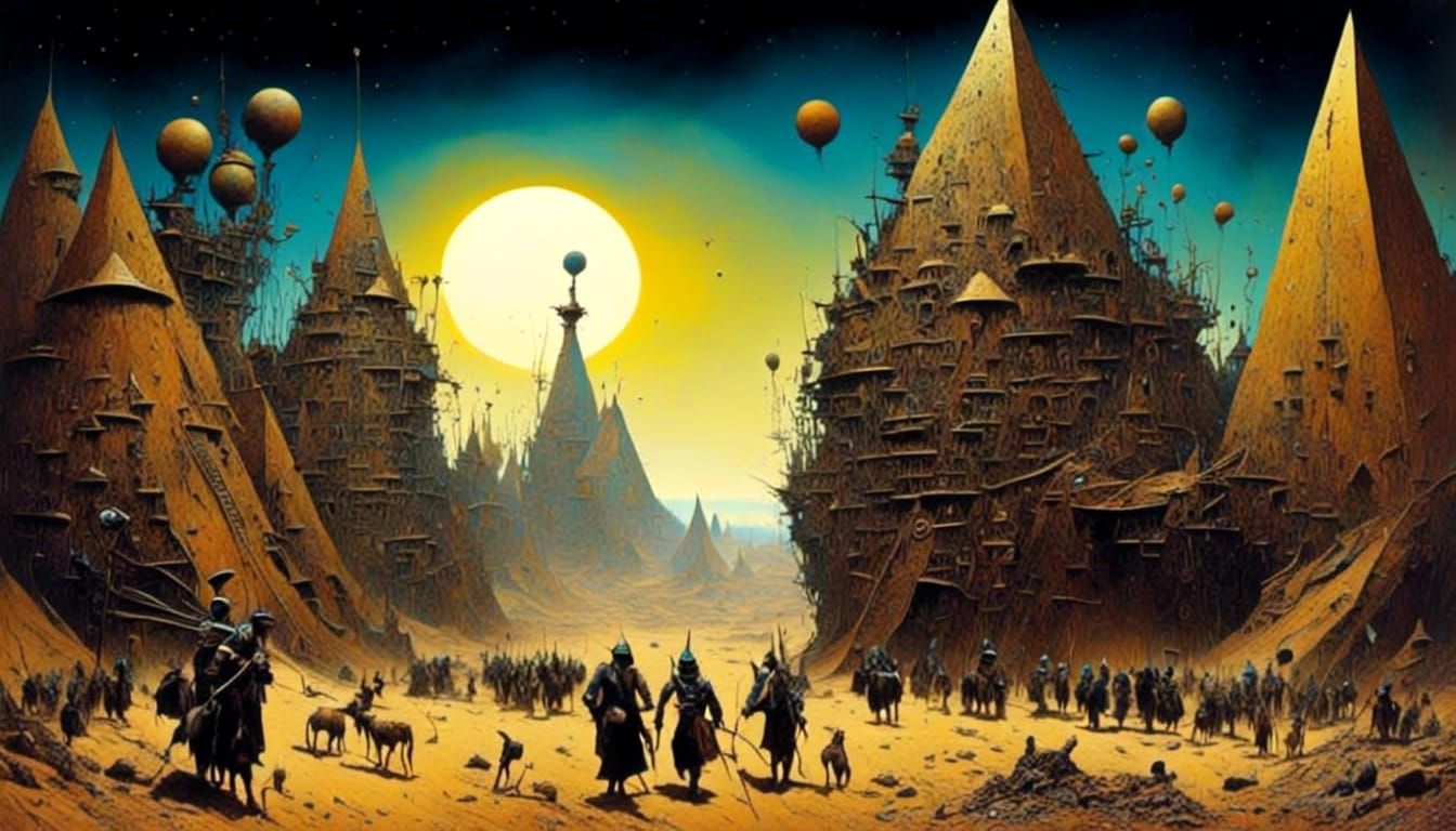 Israelites' Cosmic Forced Labor: A Surreal Masterpiece