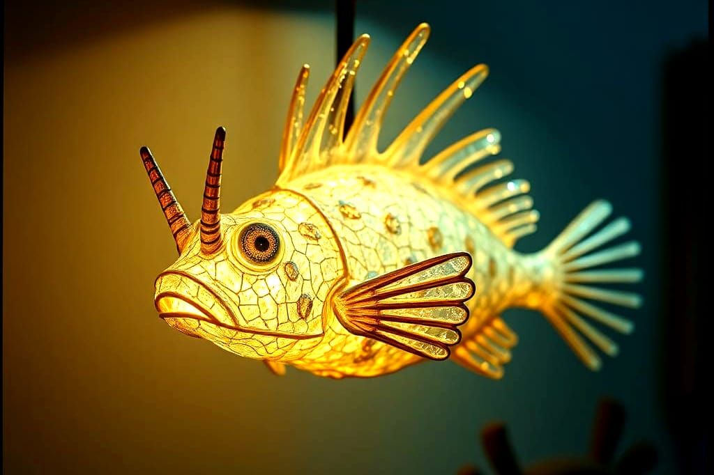 Anglerfish Lamp: Detailed Artisan Design