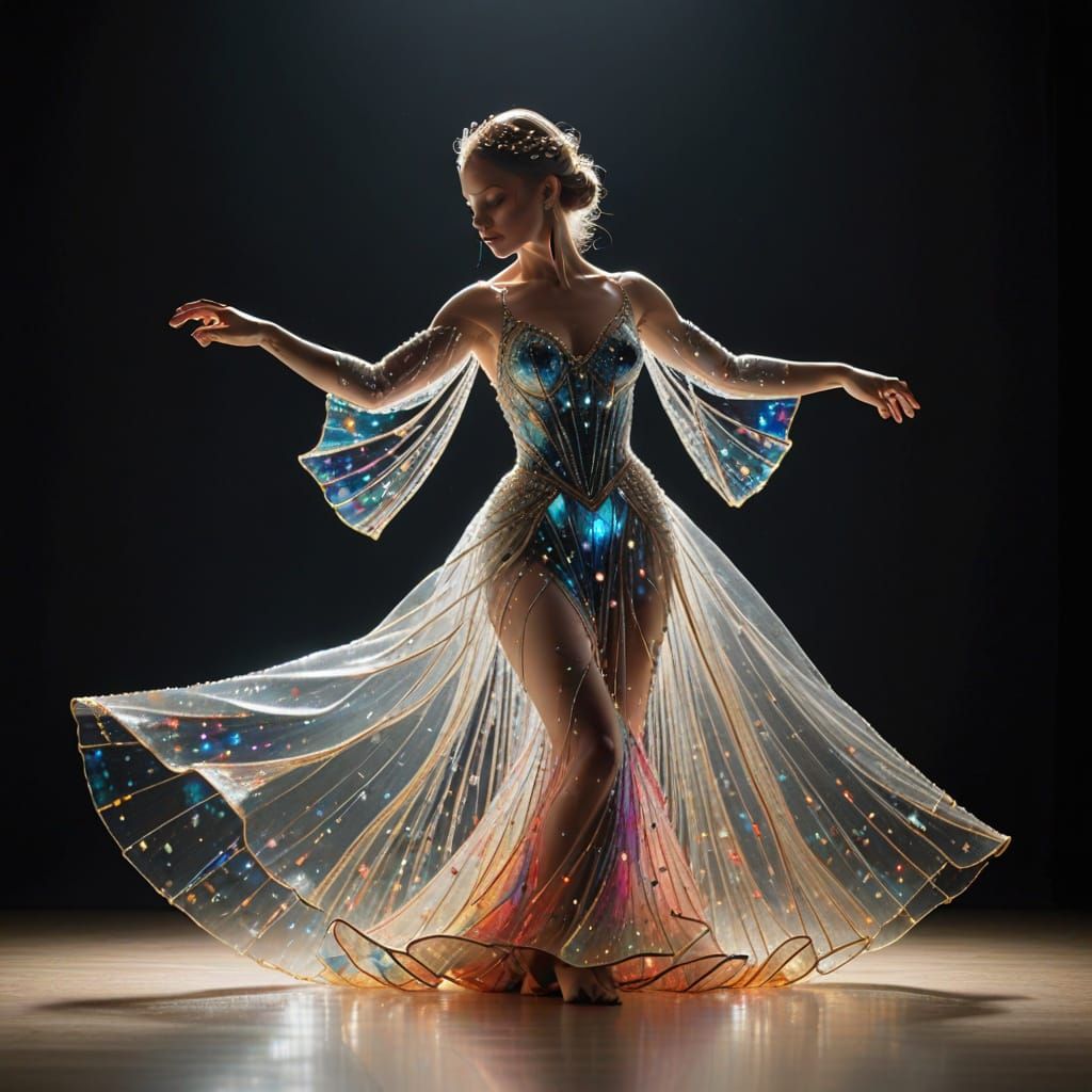 Glass Dancer Pirouettes in Prismatic Light
