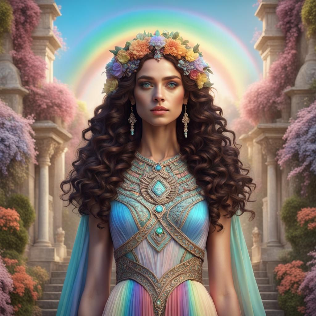 Spring Goddess with Grecian Gown, Digital Art