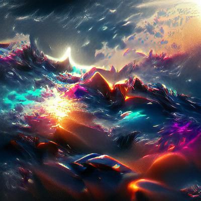 Synthwave Ocean of Stars in Moonlight
