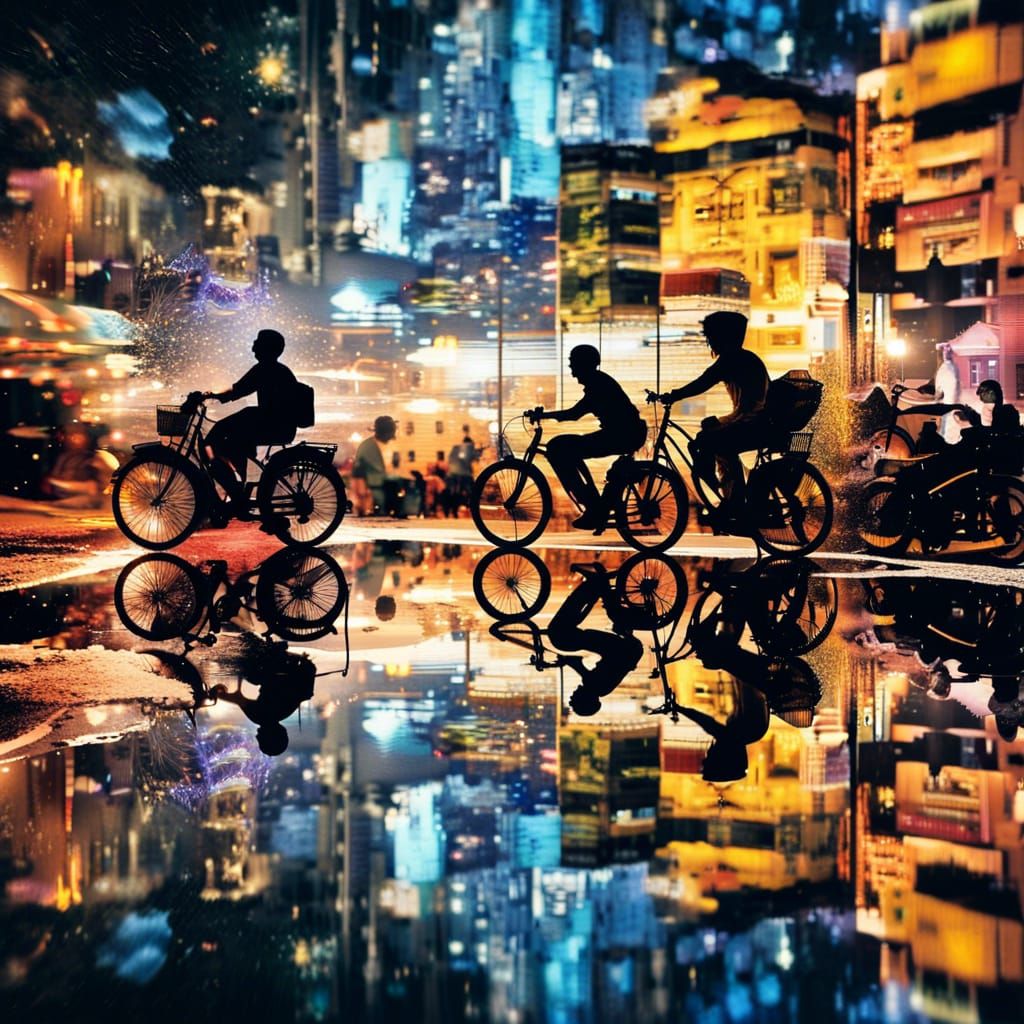 Nightlife Symphony: Manila at Night in Double Exposure