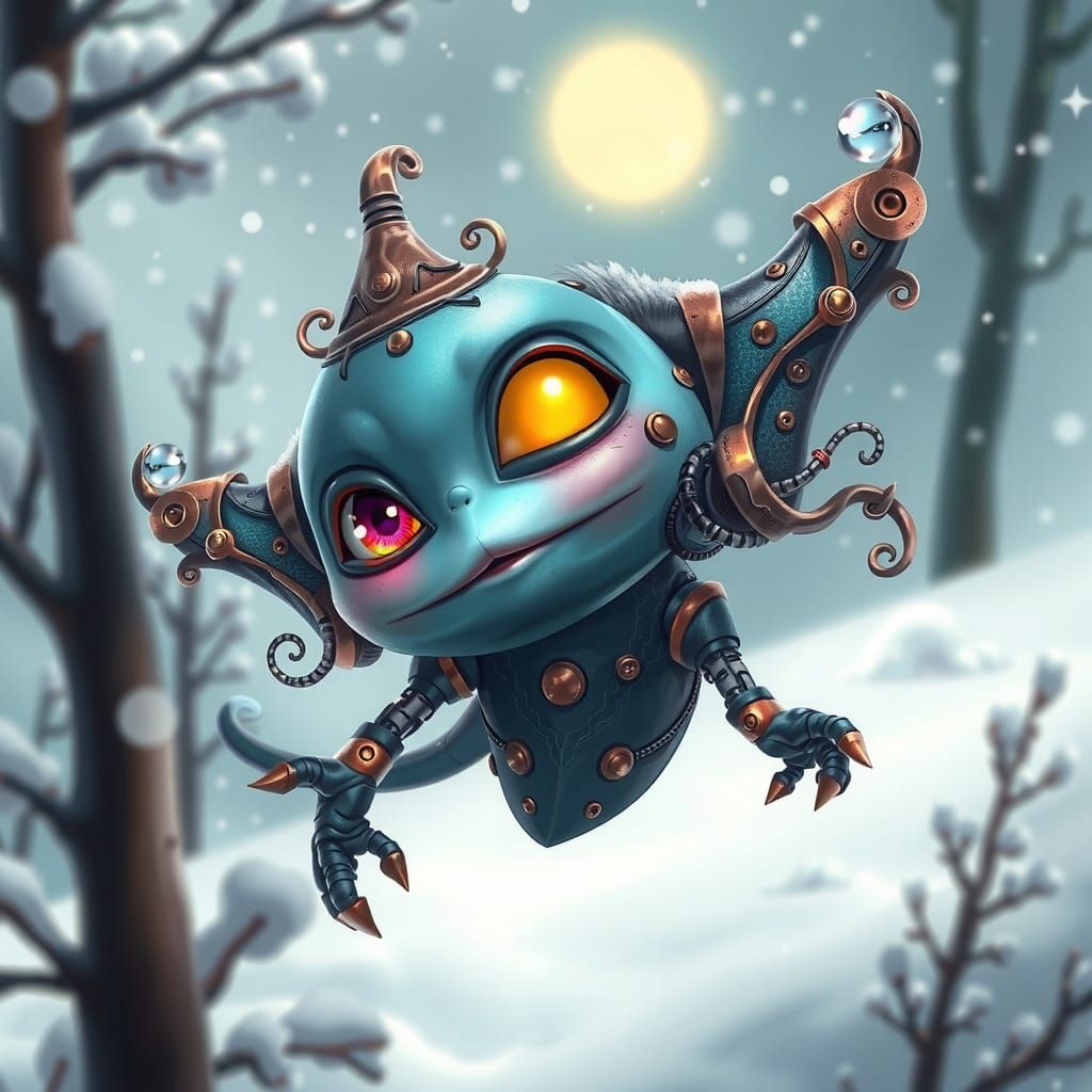 Whimsical Digital Art of a Manta Ray-Inspired Bar Buddy in W...