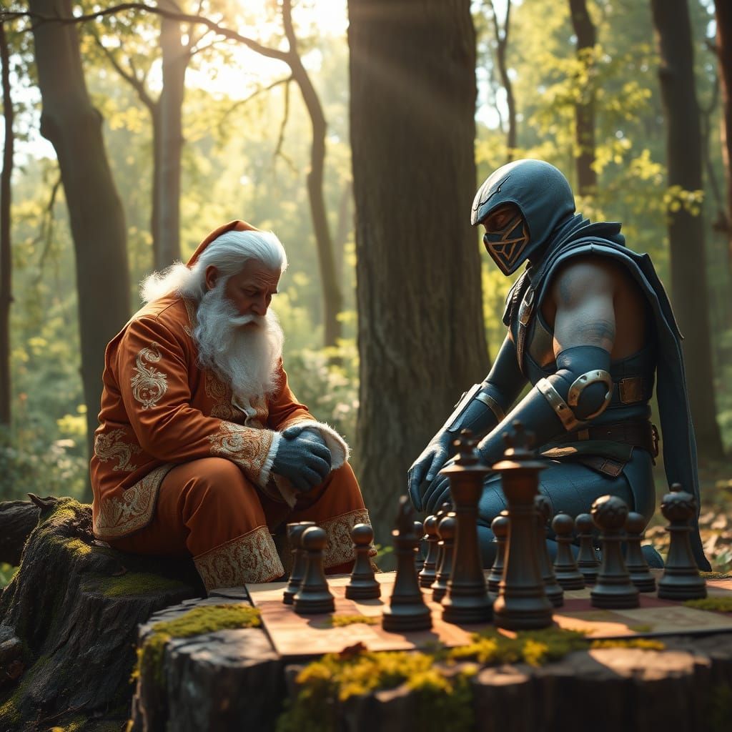 Santa Claus Engages in Intense Chess Match with Sub-Zero in ...